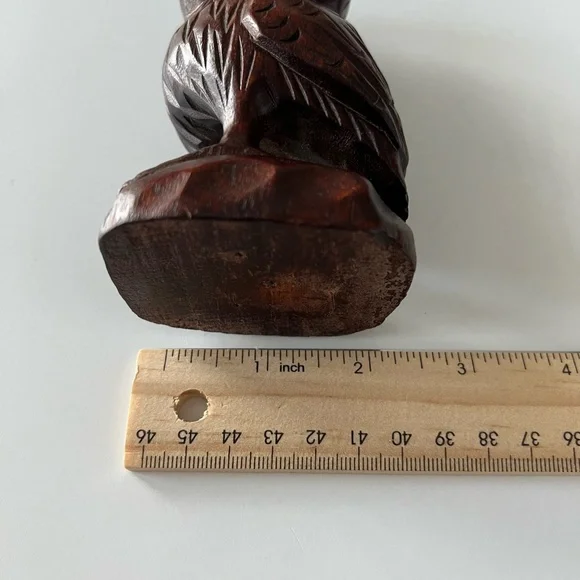 Carved Wood Owl Figurine - Picture 9 of 10